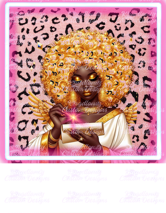 Golden Messenger — Divine Afro-Royal Digital Art Print (Instant Download)