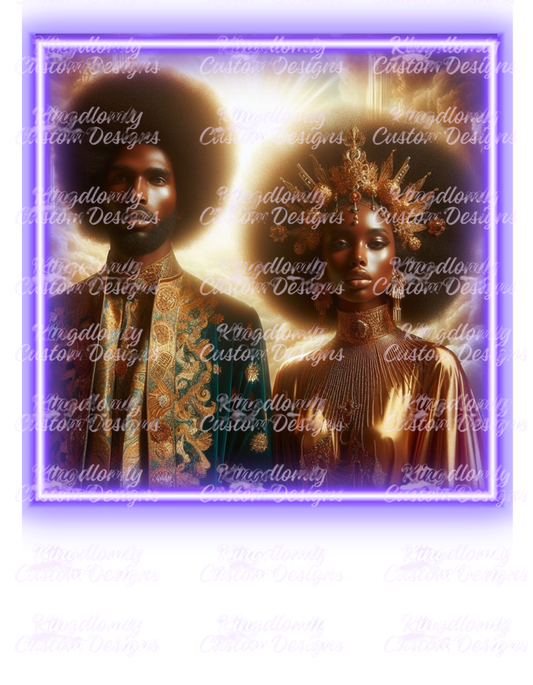 Royal Covenant — Divine Union Afro-Royal Digital Art Print (Instant Download)